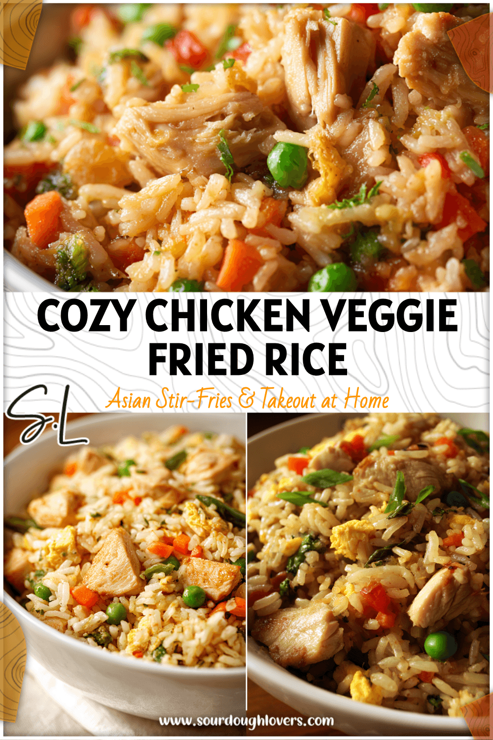 Warm bowl of fried rice with chicken and colorful vegetables inspired by a cozy casserole. 2026